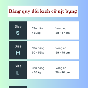 Bảng size gen bụng Marenal Bra